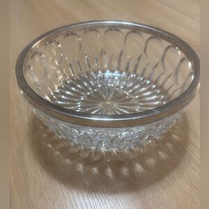 Vintage Glass Serving Bowl with Silver Plated Rim pillow princess gift